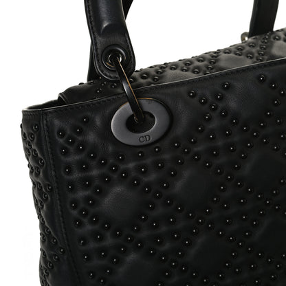 Christian Dior UItra Matte Calfskin Cannage Studded Medium Supple Lady Dior Black 10 of 16