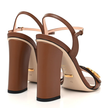 Gucci Lifford Calfskin GG Marmont Ankle Wrap 105mm Sandals 40 Cognac 4 of 7