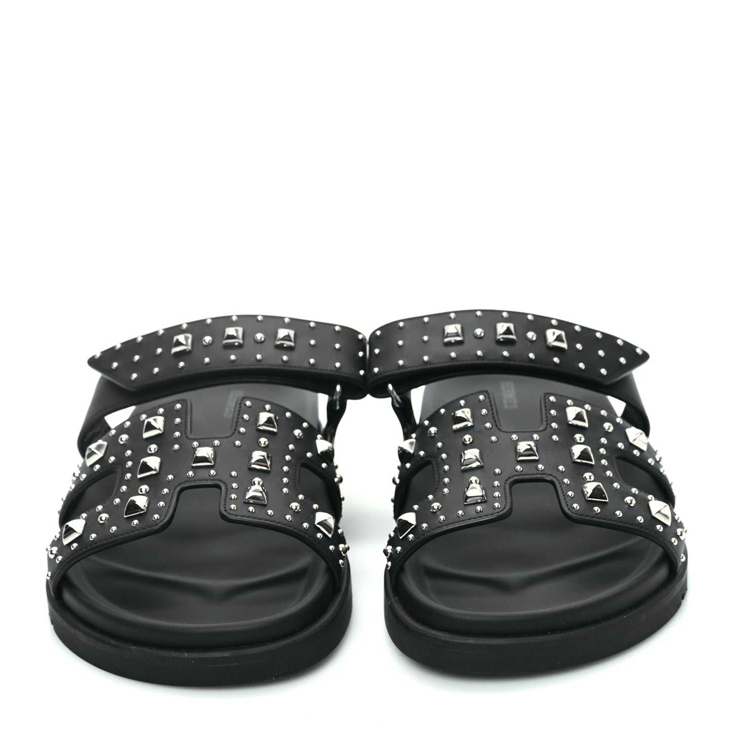 Calfskin Medor Studded Womens Chypre Sandals 39.5 Black