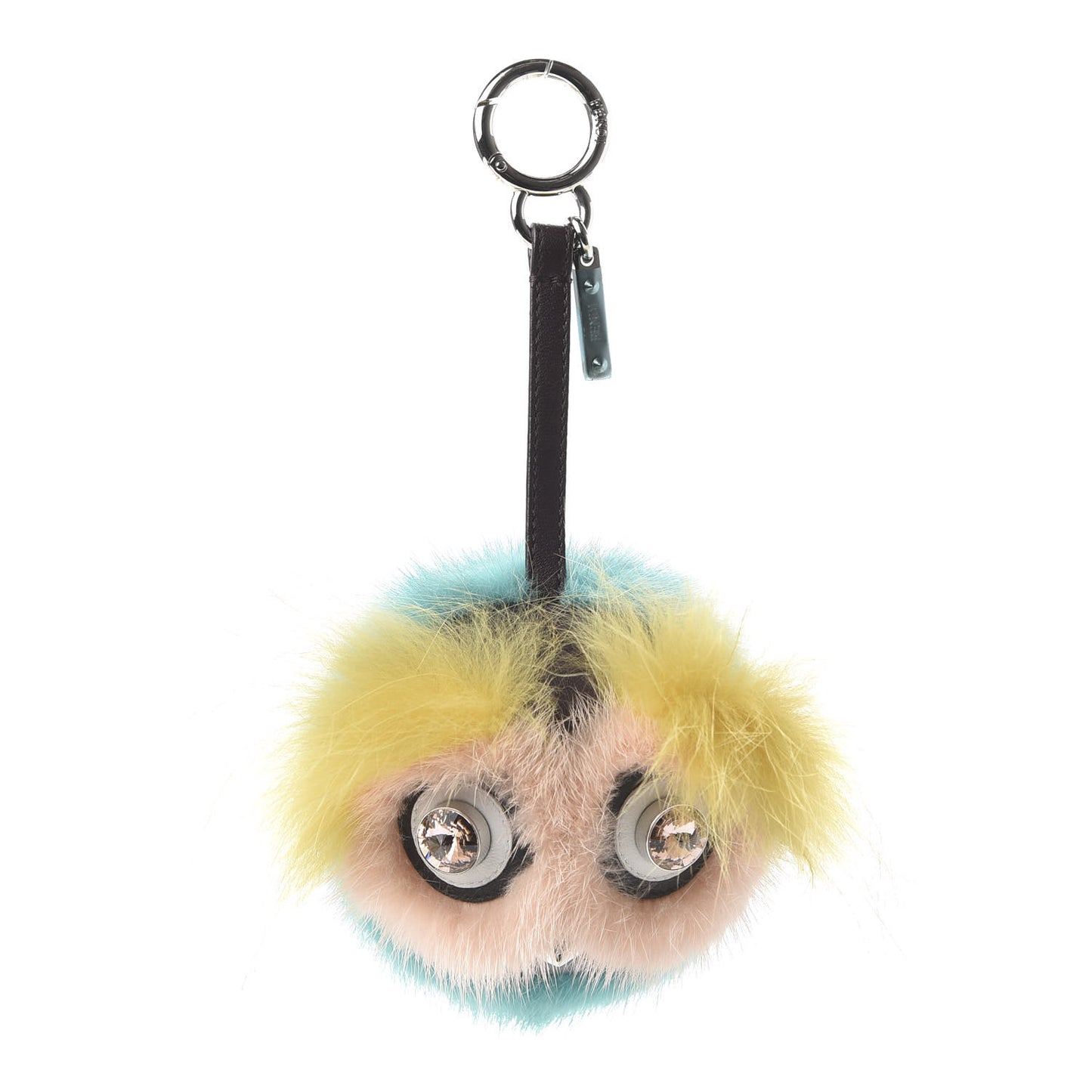 Shiny Nappa Mink Fox Fur Crystal QuTweet Dazzling Bag Bug Charm Bordeaux Seashell Multicolor
