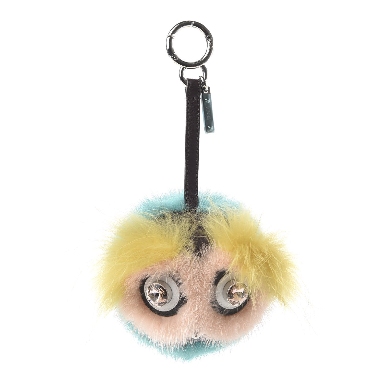 Fendi Shiny Nappa Mink Fox Fur Crystal QuTweet Dazzling Bag Bug Charm Bordeaux Seashell Multicolor 1 of 4