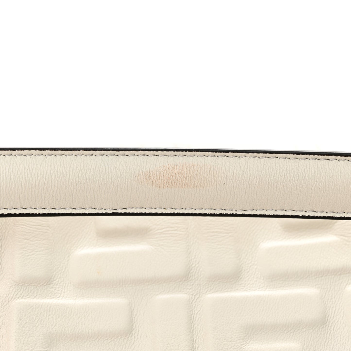 Nappa FF 1974 Embossed Large Baguette White