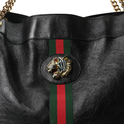 Gucci Calfskin Large Rajah Chain Tote Black 9 of 11