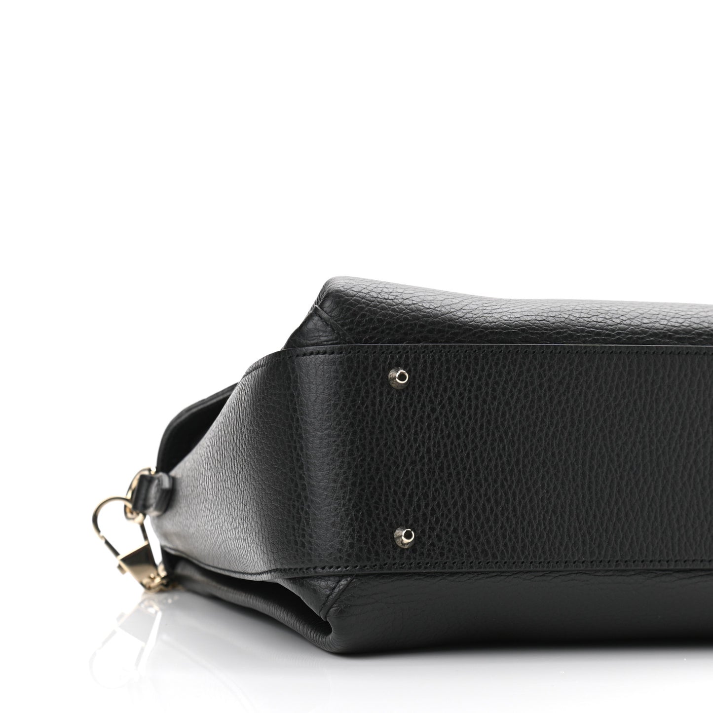 Dollar Calfskin Medium Interlocking G Top Handle Shoulder Bag Black
