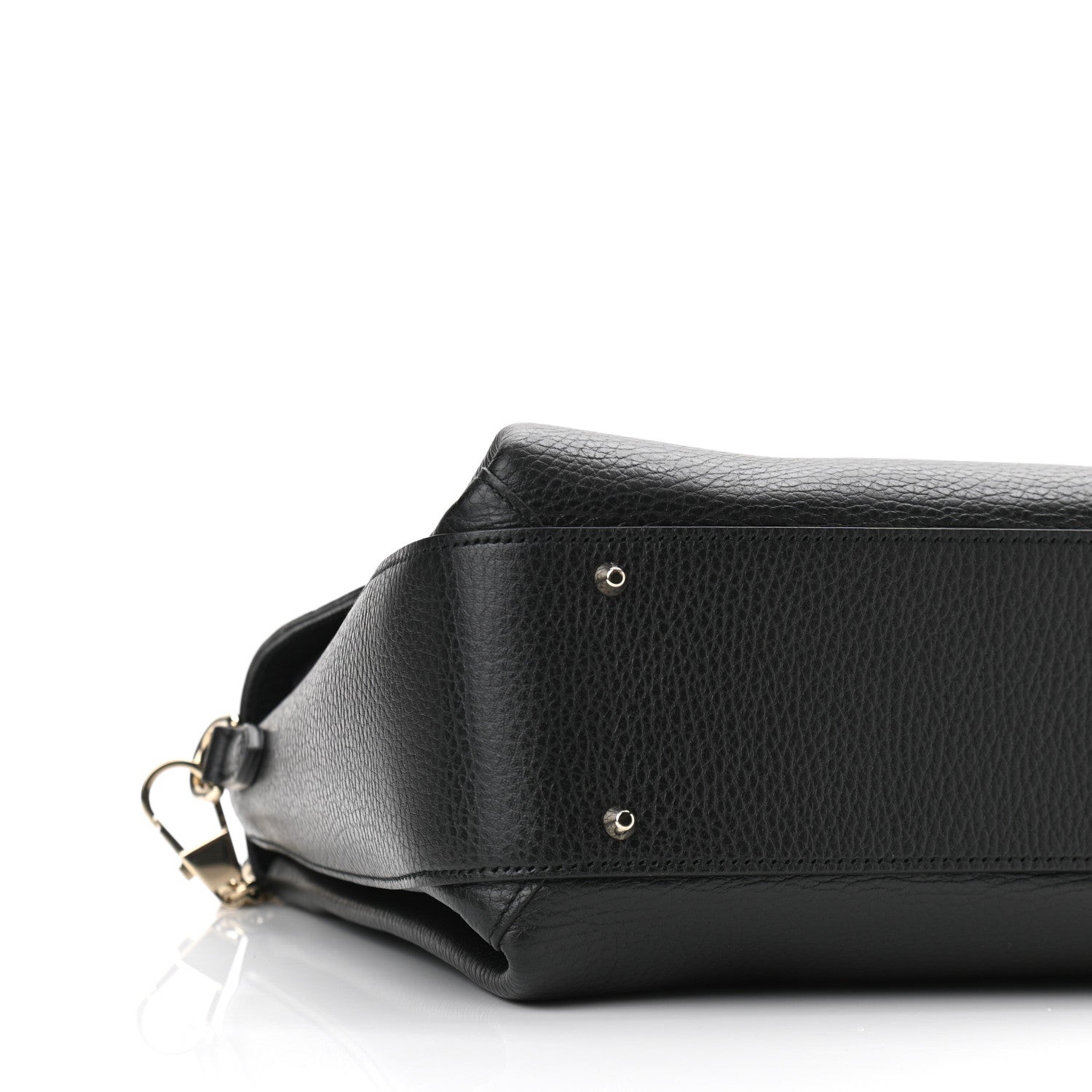Gucci Dollar Calfskin Medium Interlocking G Top Handle Shoulder Bag Black 9 of 10