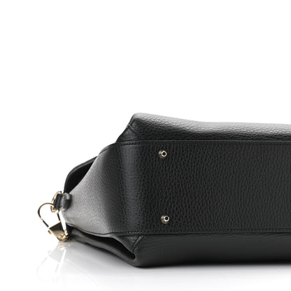 Gucci Dollar Calfskin Medium Interlocking G Top Handle Shoulder Bag Black 9 of 10