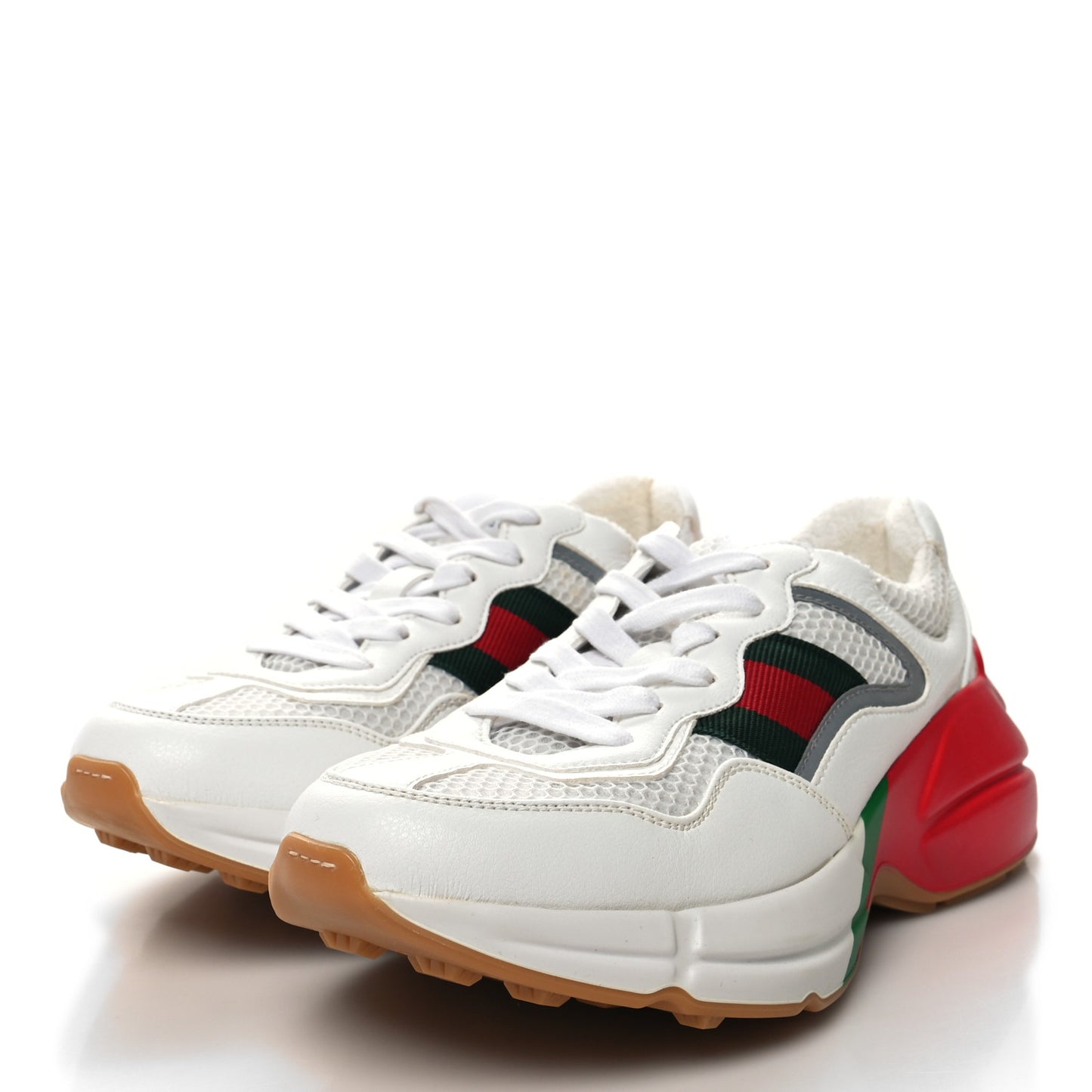 Lavaredo Eco Fabric Mesh Web Womens Rhyton Reflective Sneakers 36.5 Great White Green Red Silver