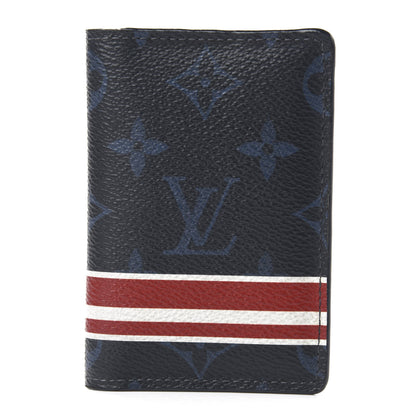 Louis Vuitton Monogram Pocket Organizer NM Cobalt Red Stripes 1 of 7