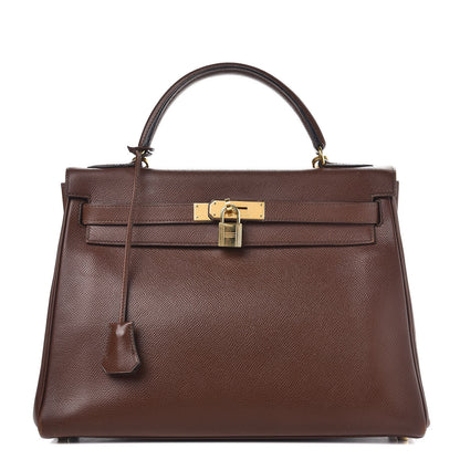 Hermes Courchevel Retourne Kelly 32 Chocolate 1 of 37