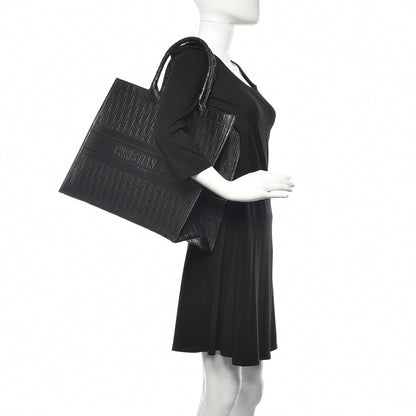 Christian Dior Oblique Calfskin Embossed Book Tote Black 2 of 12