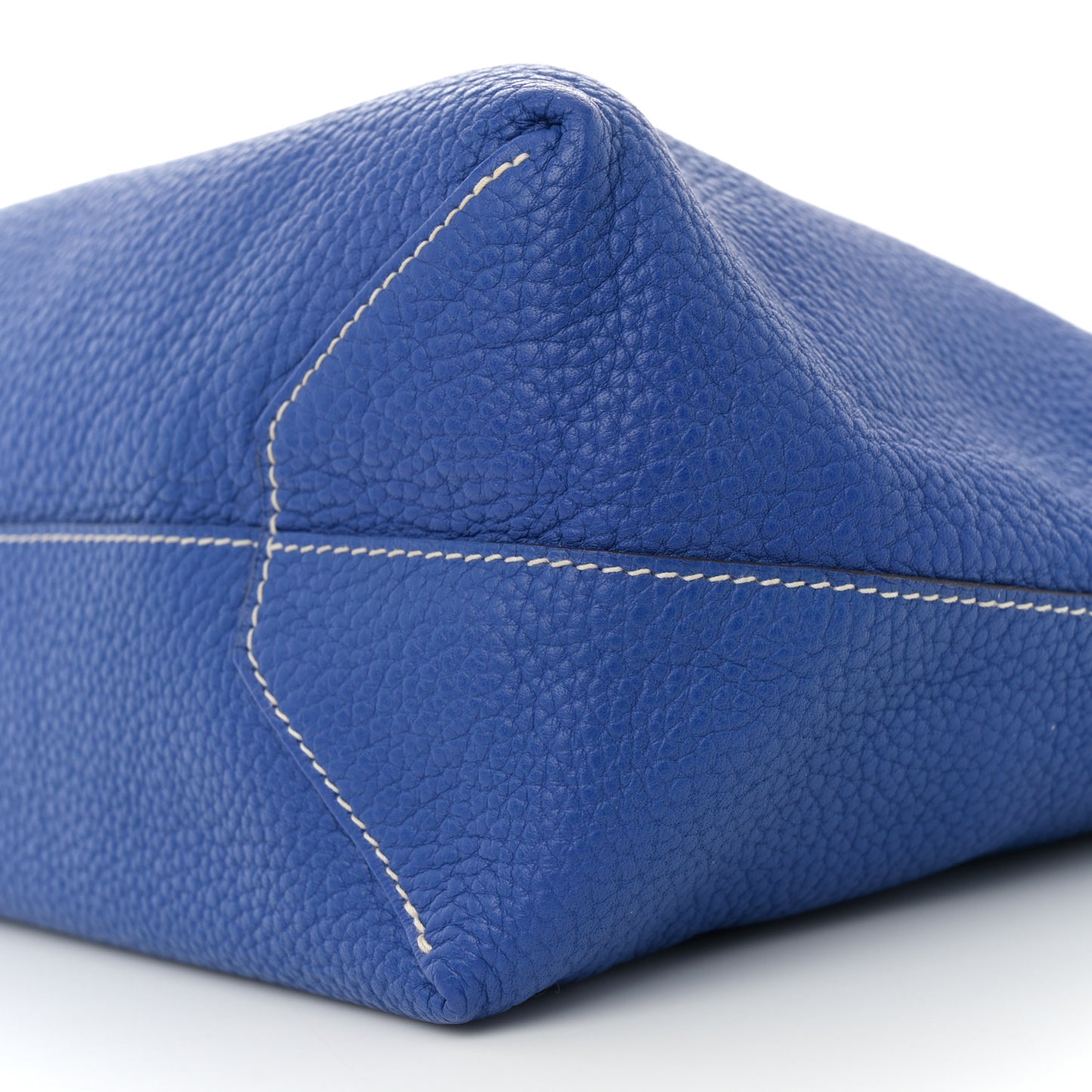 Taurillon Clemence Double Sens 36 Reversible Tote Etain Bleu Electrique