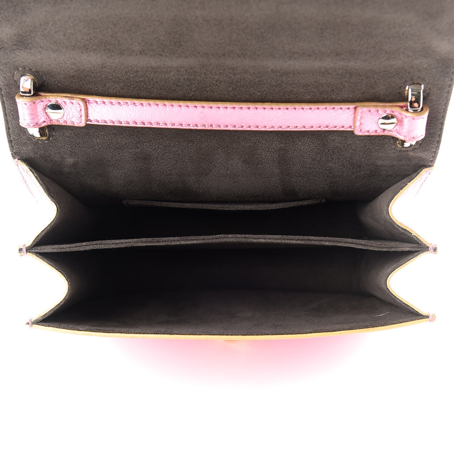 Vitello Catalan Mirror Scalloped Multi Studded Small Kan I Shoulder Bag Fuxia Chiaro