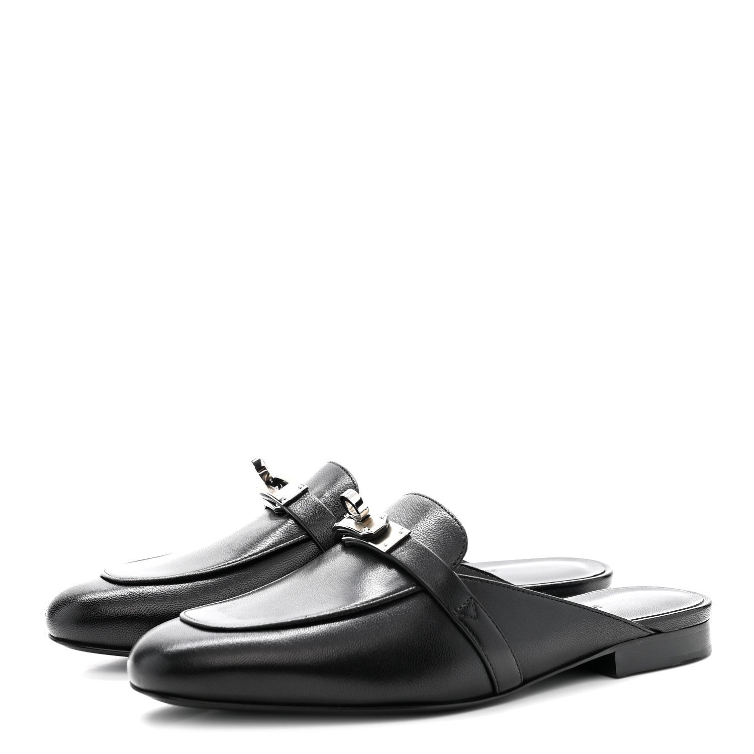 Hermes Goatskin Oz Mules 35 Black 3 of 9