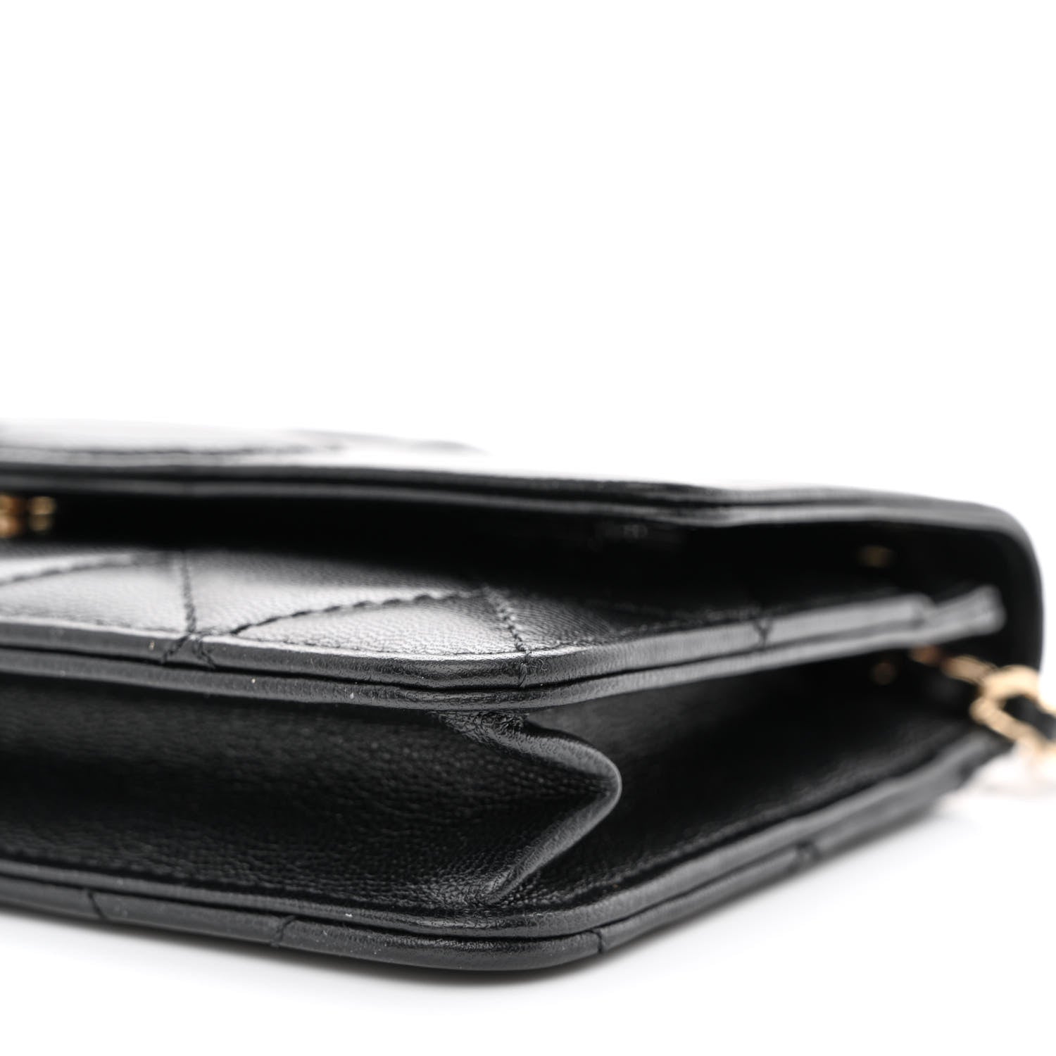 Chanel Goatskin Quilted Timeless CC Wallet On Chain WOC Black 11 of 13