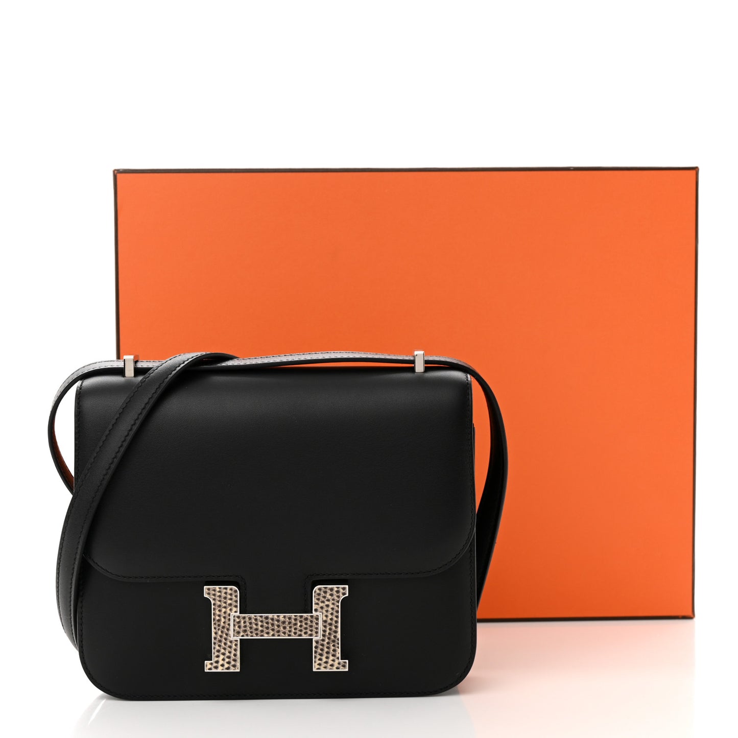Veau Monsieur Lizard Constance 18 Black Ombre