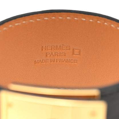 Hermes Shiny Alligator Kelly Dog Cuff T1 Black 4 of 5
