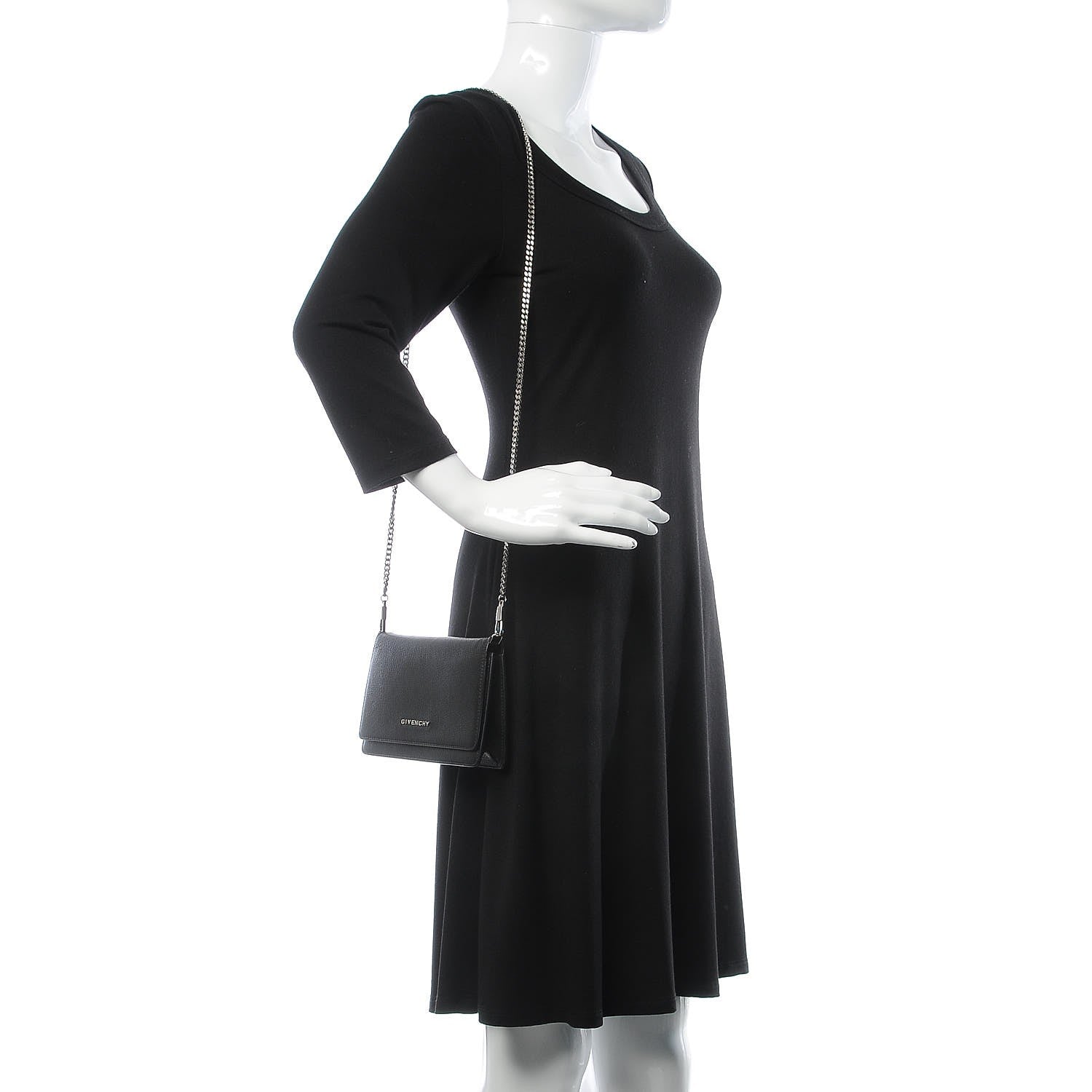 Givenchy Sugar Goatskin Pandora Chain Wallet Black 2 of 12