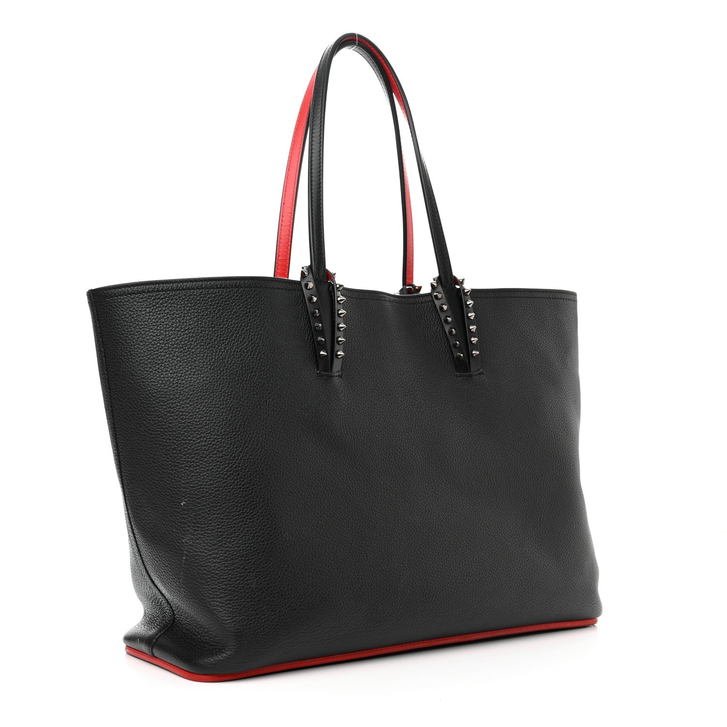 Christian Louboutin Calfskin Spikes East West Cabata Tote Black 4 of 17