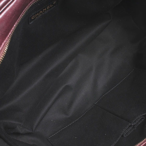 Chanel Calfskin Castle Rock Bowling Bag Burgundy 8 of 8