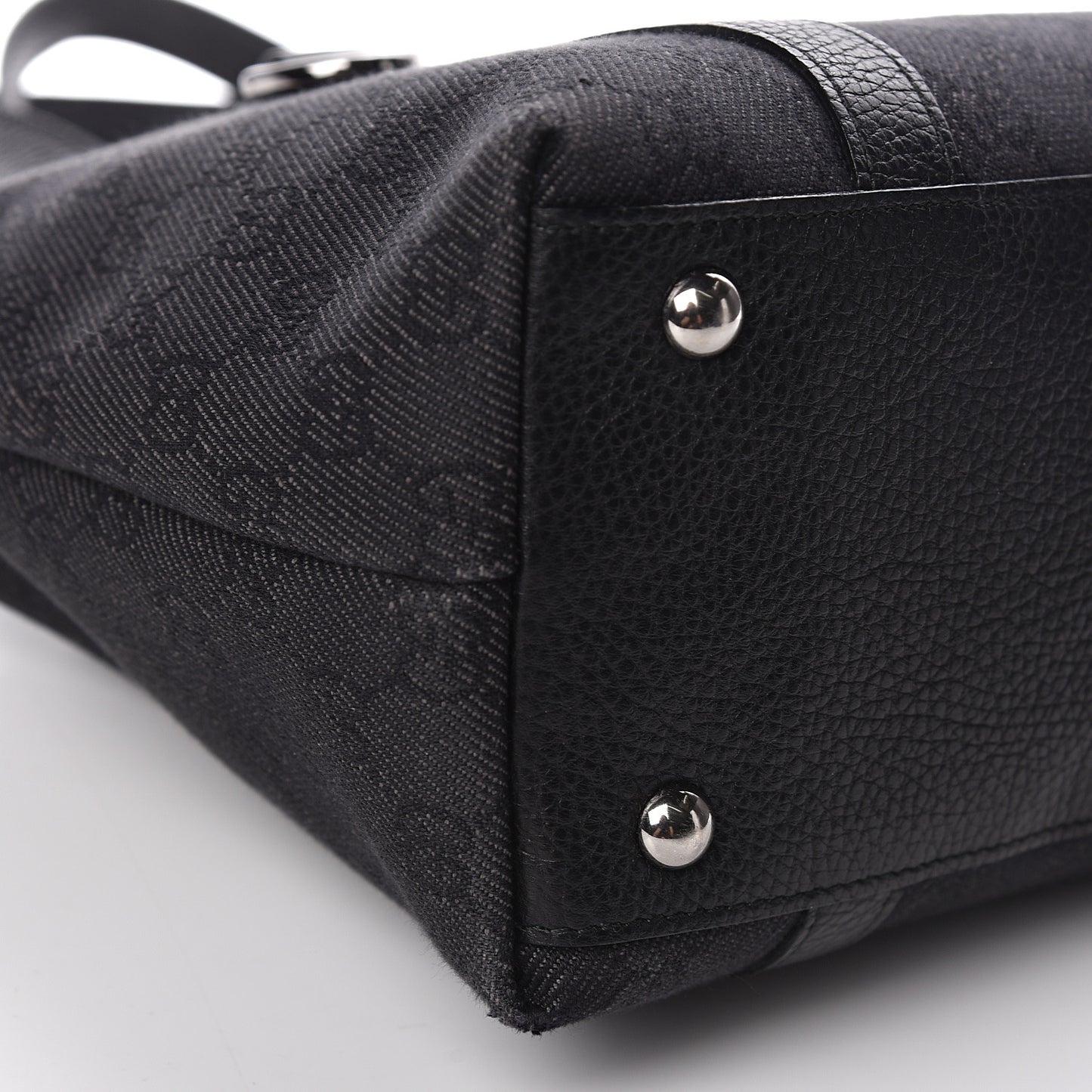 Denim Monogram Abbey Medium Tote Black