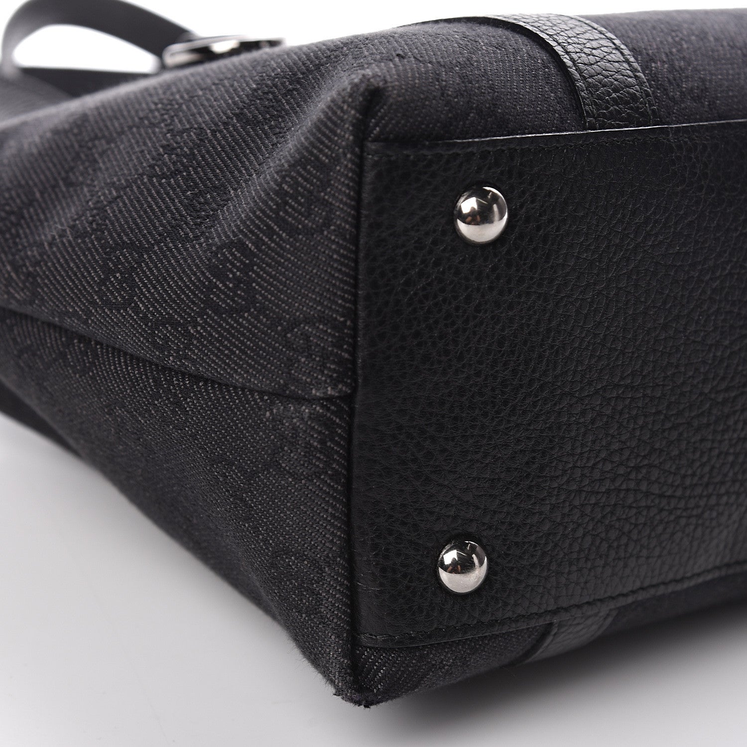 Gucci Denim Monogram Abbey Medium Tote Black 9 of 14