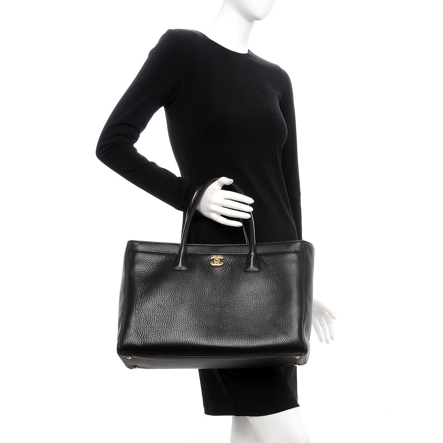 Calfskin XL Cerf Tote Black
