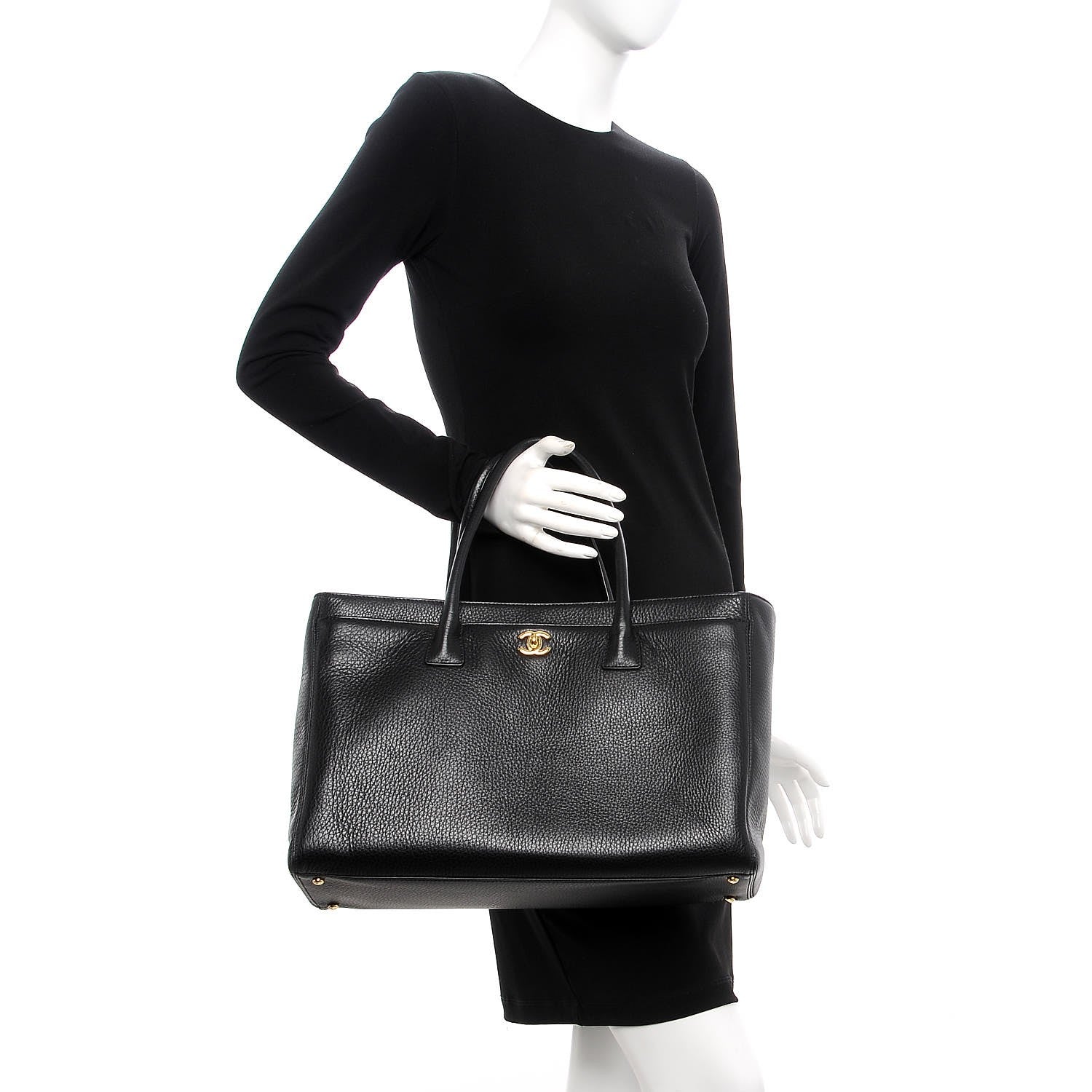 Chanel Calfskin XL Cerf Tote Black 3 of 10