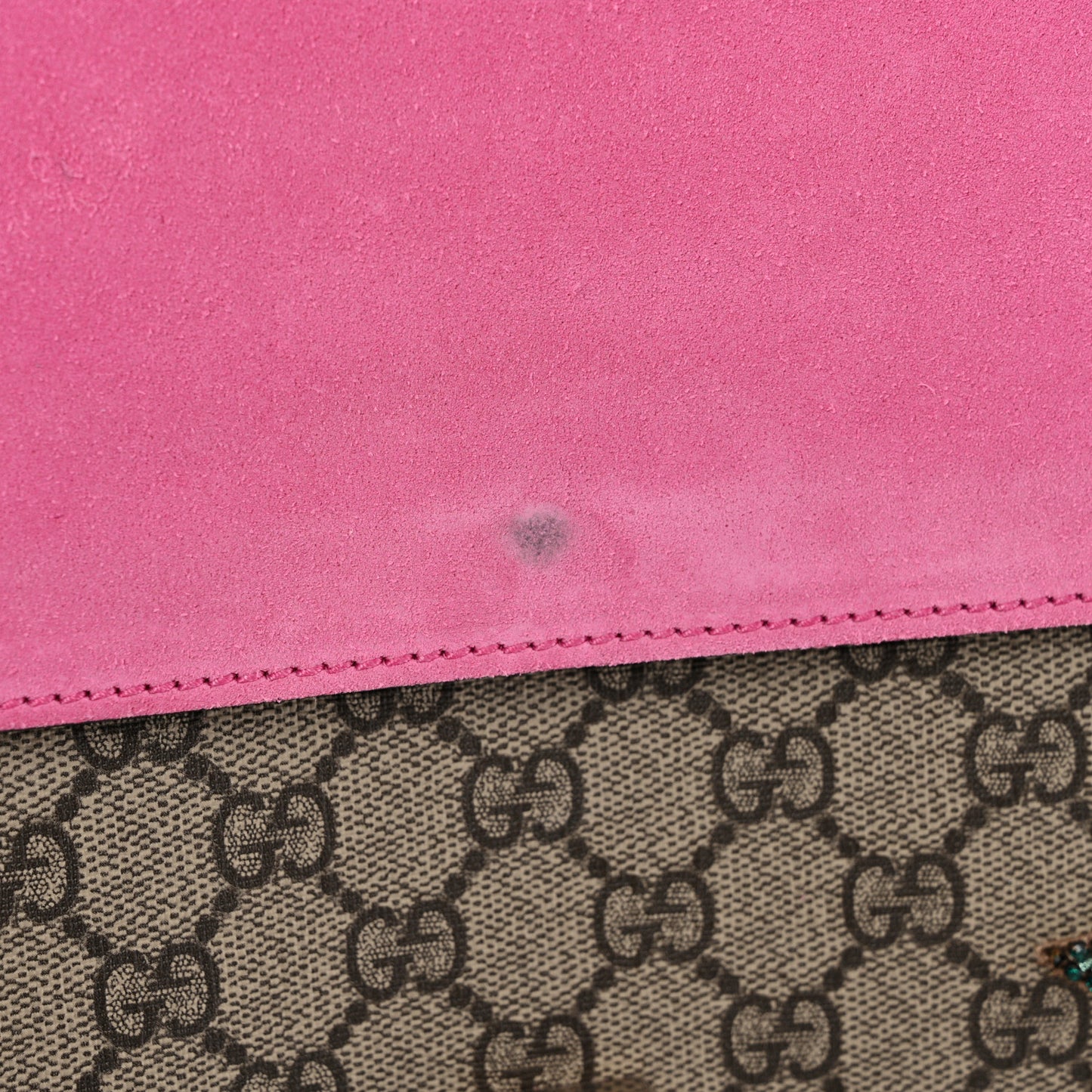 GG Supreme Monogram Suede Pierced Heart Embroidered Medium Dionysus Shoulder Bag Beige Ebony Pink Tropical Flower