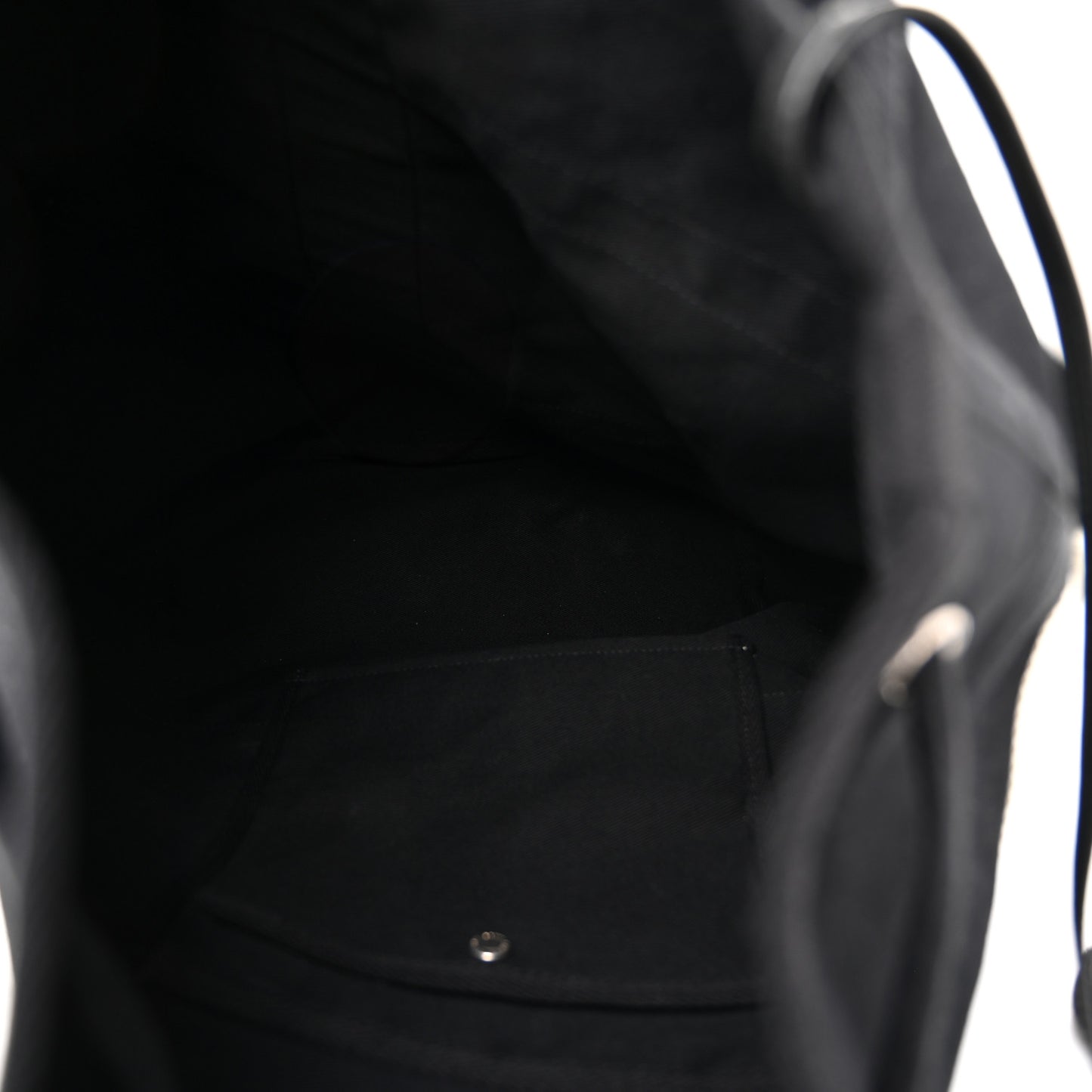 Canvas Rive Gauche Drawstring Backpack Black White