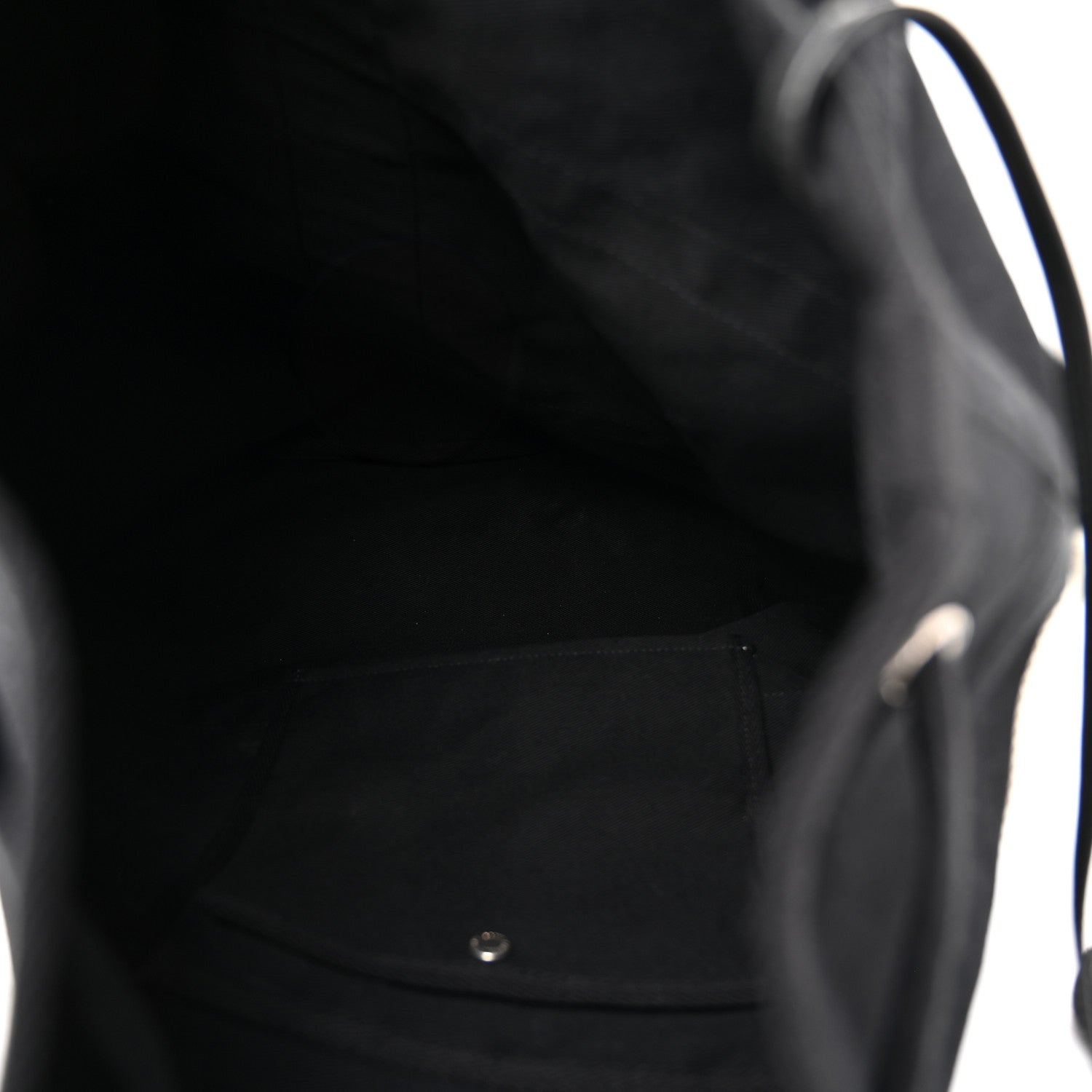 Saint Laurent Canvas Rive Gauche Drawstring Backpack Black White 6 of 15