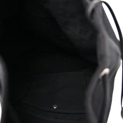 Saint Laurent Canvas Rive Gauche Drawstring Backpack Black White 6 of 15