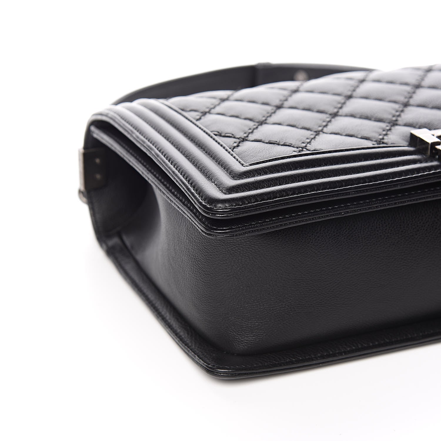 Chanel Calfskin Quilted Double Stitch New Medium Boy Flap Black 8 of 13