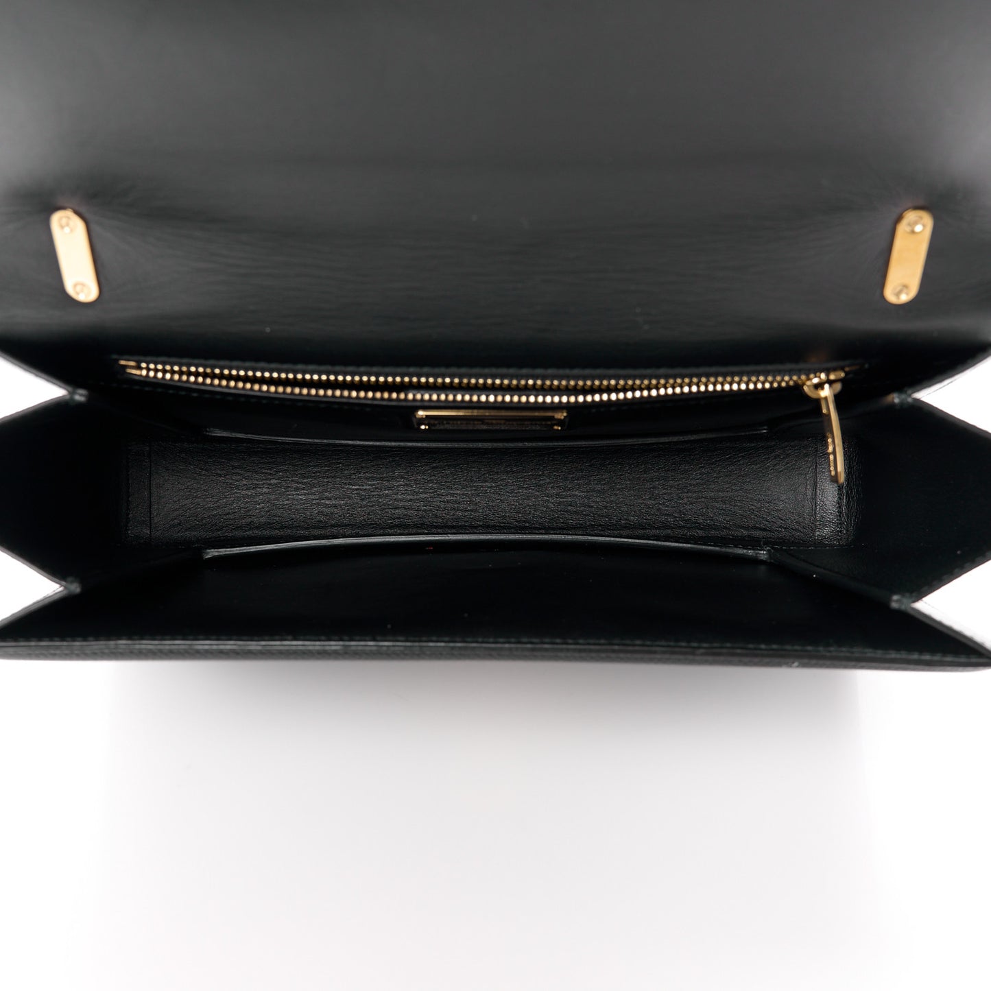 SALVATORE FERRAGAMO Hammered Calfskin Vara Bow Chain Flap Crossbody Black