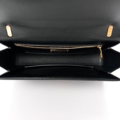 Salvatore Ferragamo SALVATORE FERRAGAMO Hammered Calfskin Vara Bow Chain Flap Crossbody Black 5 of 11