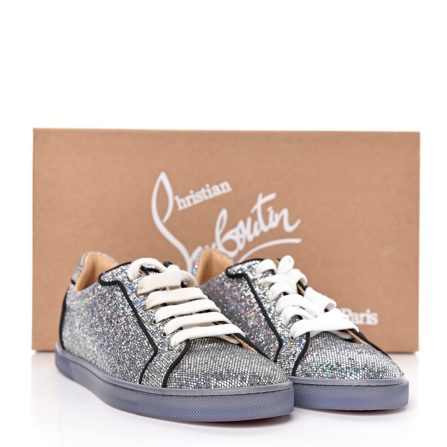 Christian Louboutin Seava Glitter Disco Ball Flat Sneakers 37 Multicolor 9 of 9