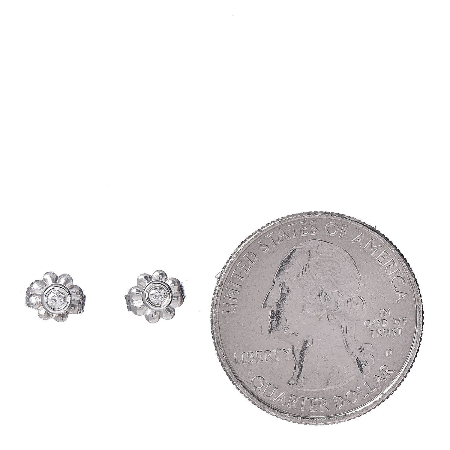 Tiffany Sterling Silver Diamond .06ctw Elsa Peretti Diamonds By The Yard Earrings 2 of 4