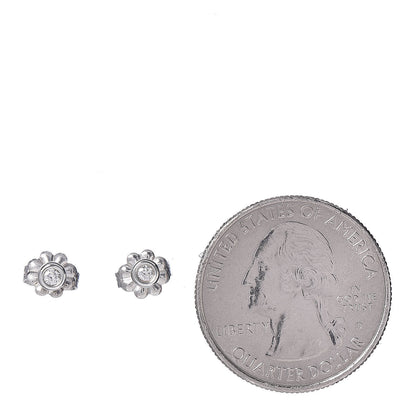 Tiffany Sterling Silver Diamond .06ctw Elsa Peretti Diamonds By The Yard Earrings 2 of 4