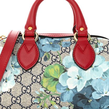 Gucci GG Supreme Monogram Blooms Mini Boston Navy Blue Hibiscus 9 of 11