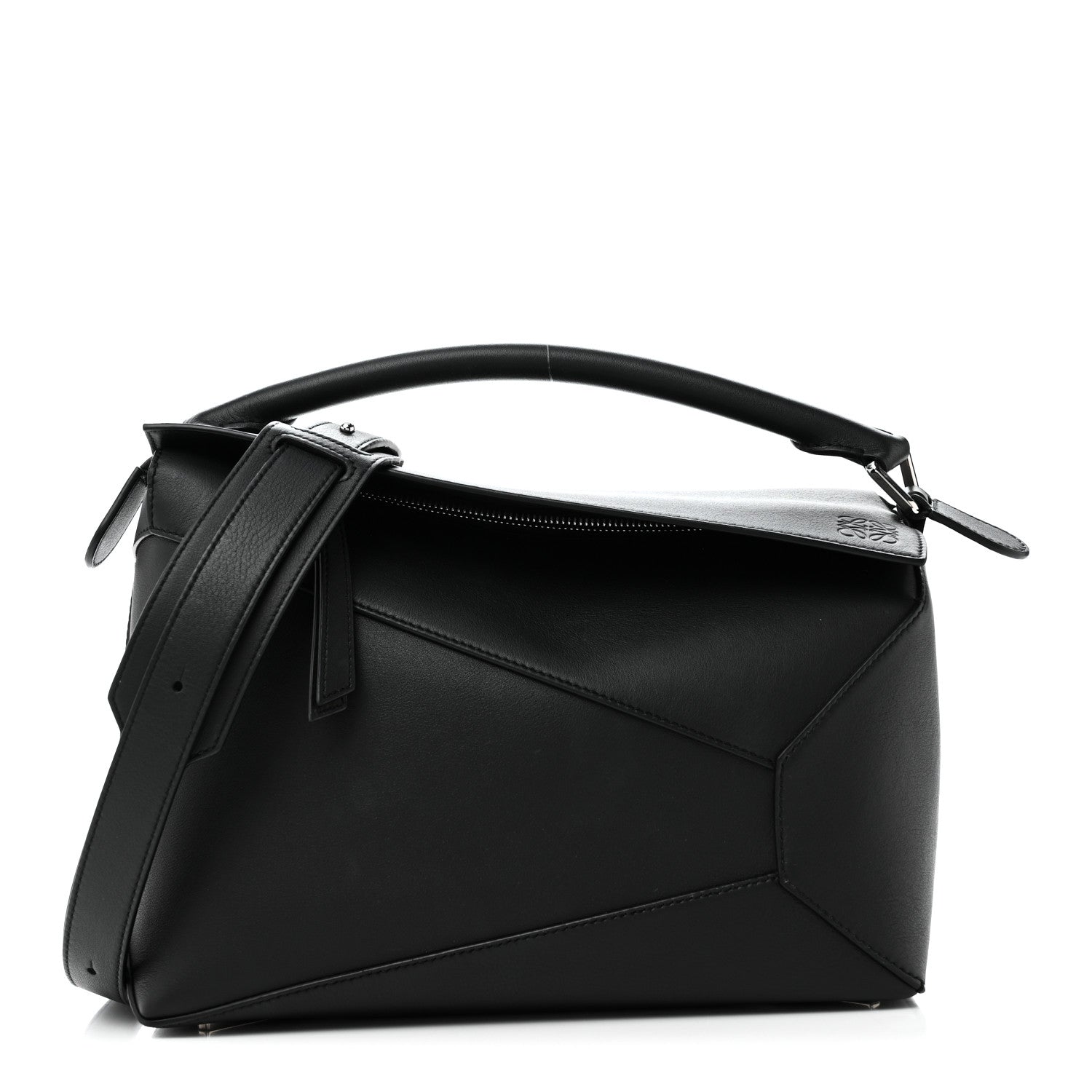 Loewe Calfskin Medium Puzzle Edge Bag Black 1 of 10