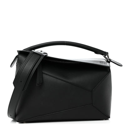 Loewe Calfskin Medium Puzzle Edge Bag Black 1 of 10