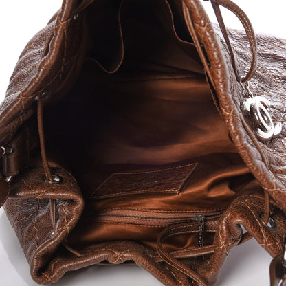 Chanel Glazed Calfskin On The Road Drawstring Tote Brown 5 of 7