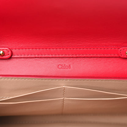 Chloe Shiny Grained Calfskin Aby Wallet on Chain Crimson Pink 5 of 8