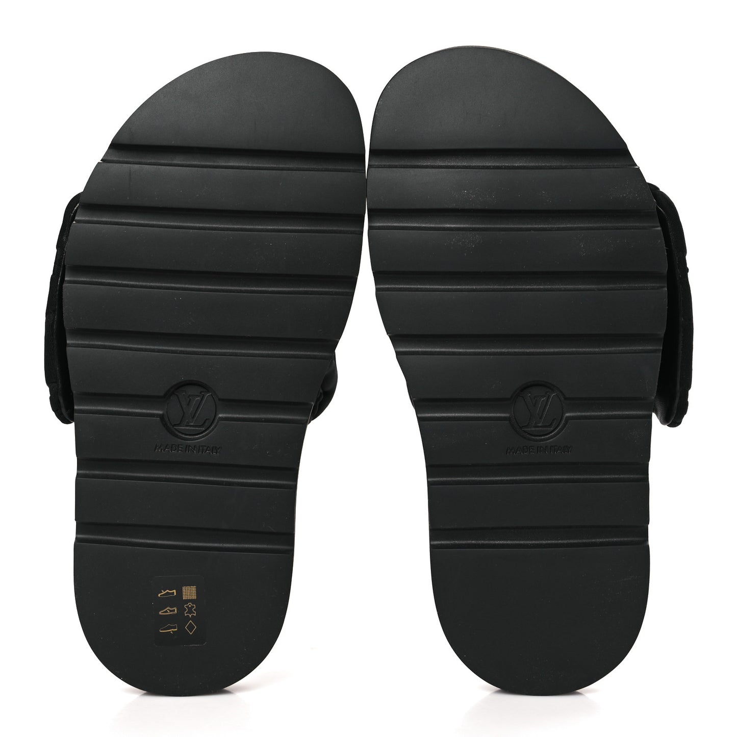 Technical Fabric Embossed Monogram Pool Pillow Comfort Mules 38 Black