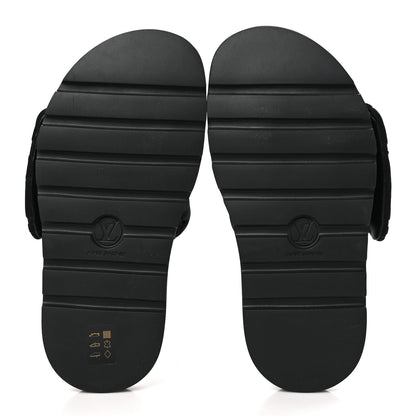 Louis Vuitton Technical Fabric Embossed Monogram Pool Pillow Comfort Mules 38 Black 5 of 9