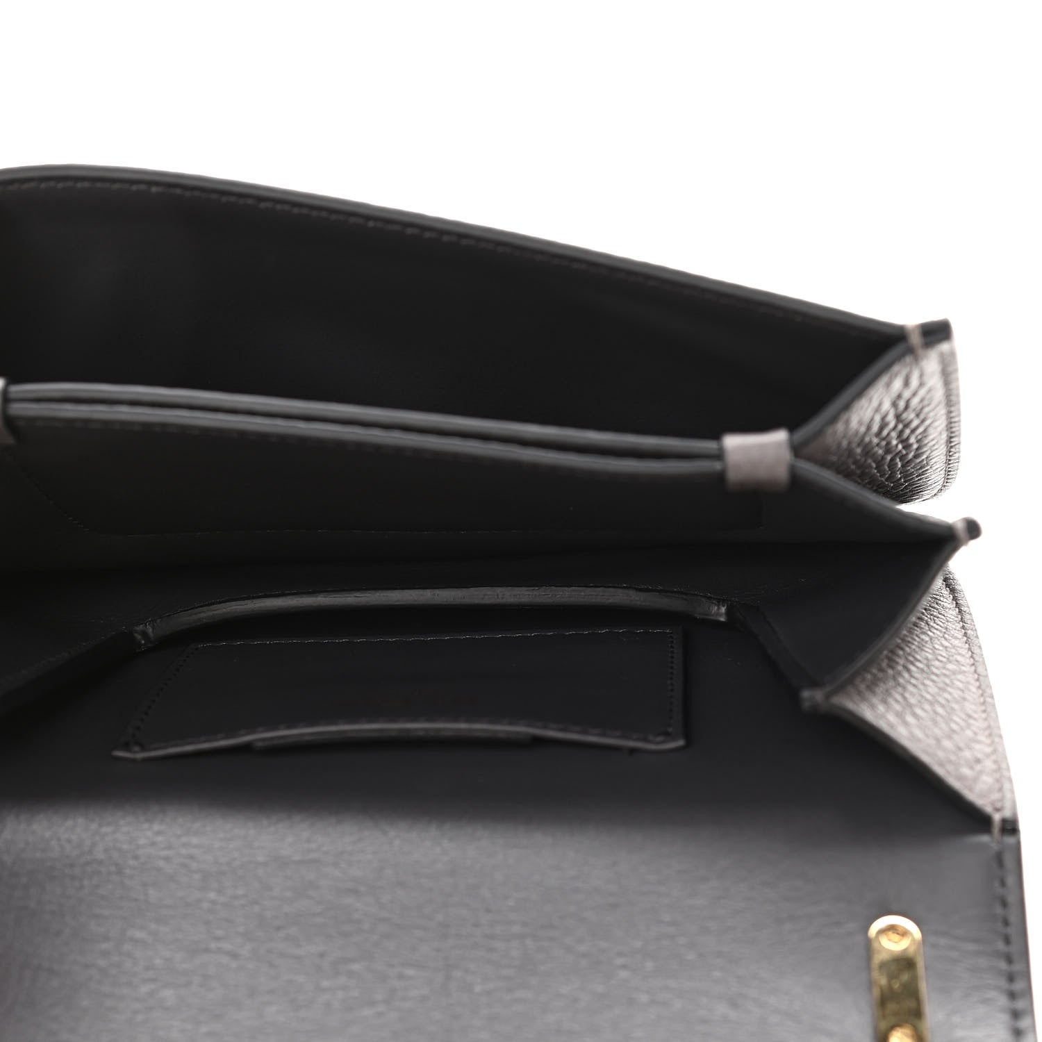 Salvatore Ferragamo Pebbled Calfskin Ginevra Chain Bag Grey 5 of 14
