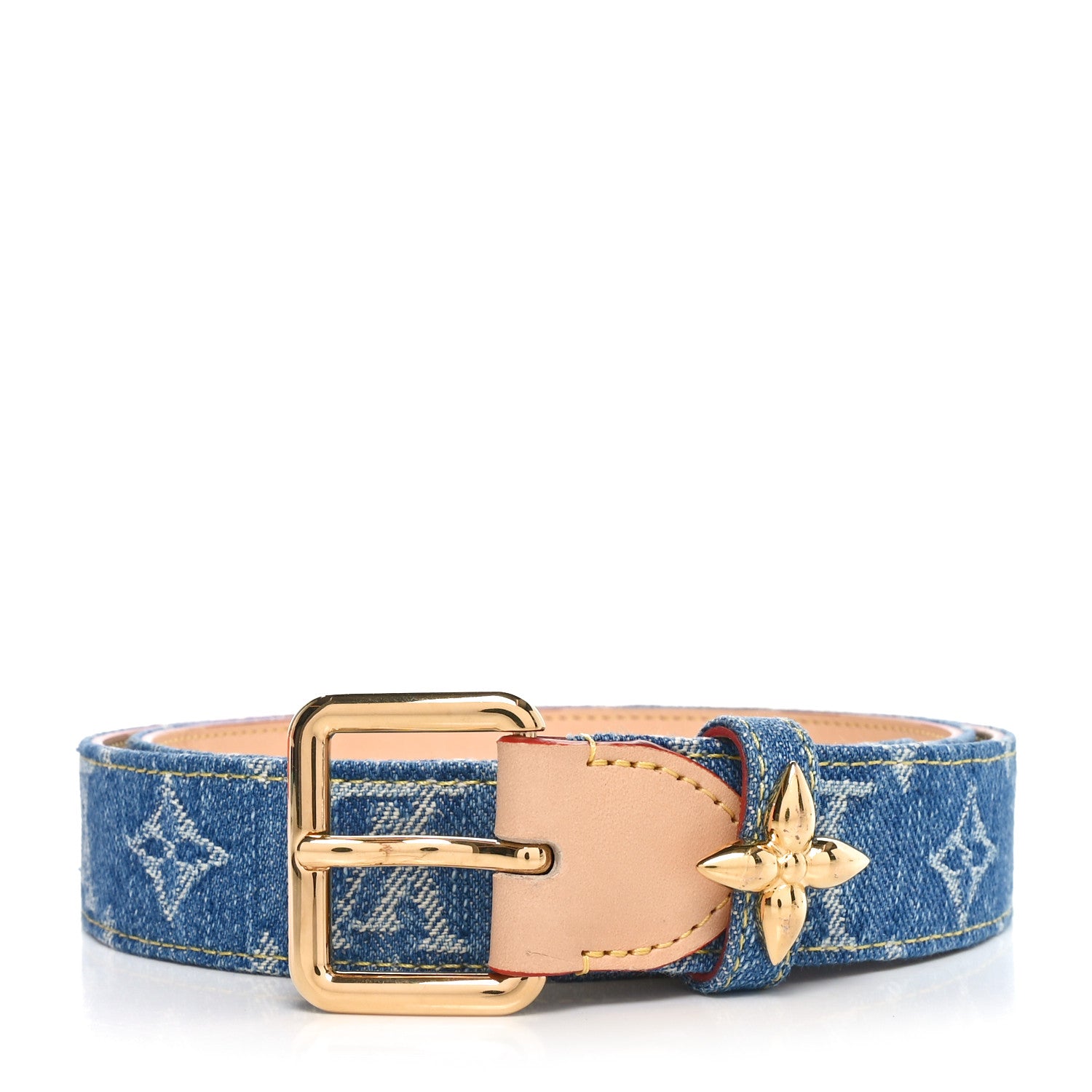 Louis Vuitton Denim Flowergram Ardillon 30mm Belt 90 36 Blue 1 of 3