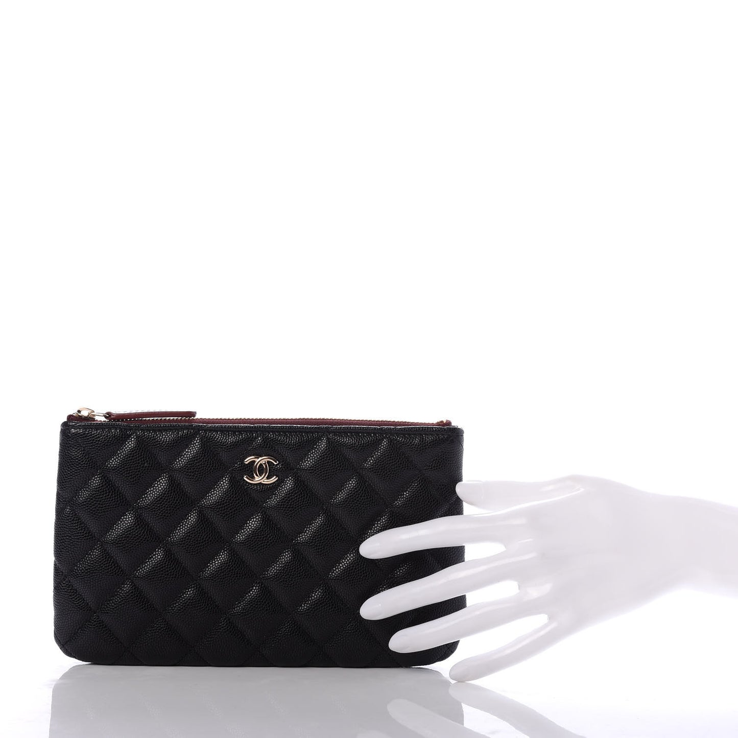 Caviar Quilted Cosmetic Case Black