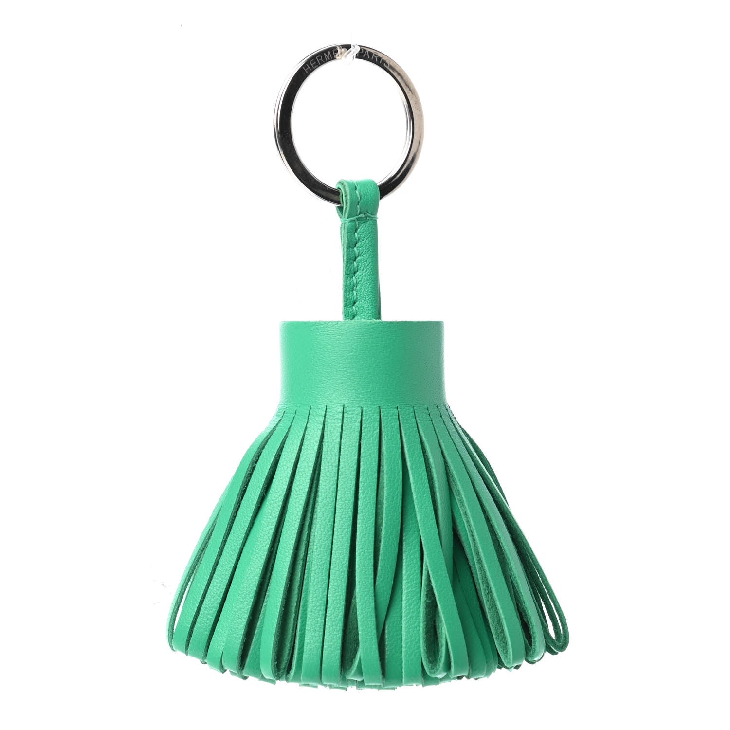 Hermes Lambskin Carmen Tassel Key Holder Menthe 1 of 3
