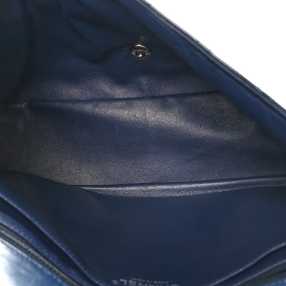 Chanel Patent Quilted Maxi Single Flap Navy Blue 5 of 9