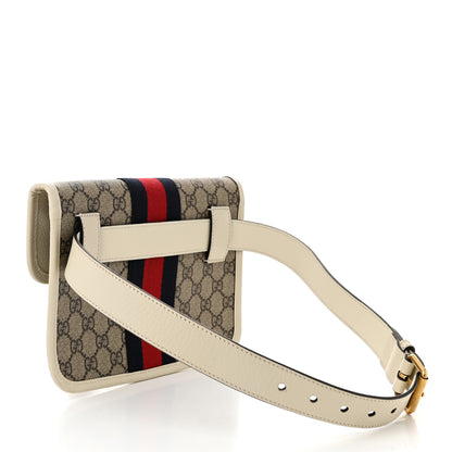 Gucci GG Supreme Monogram Web Small Ophidia Belt Bag 80 32 Beige Ebony White 3 of 10